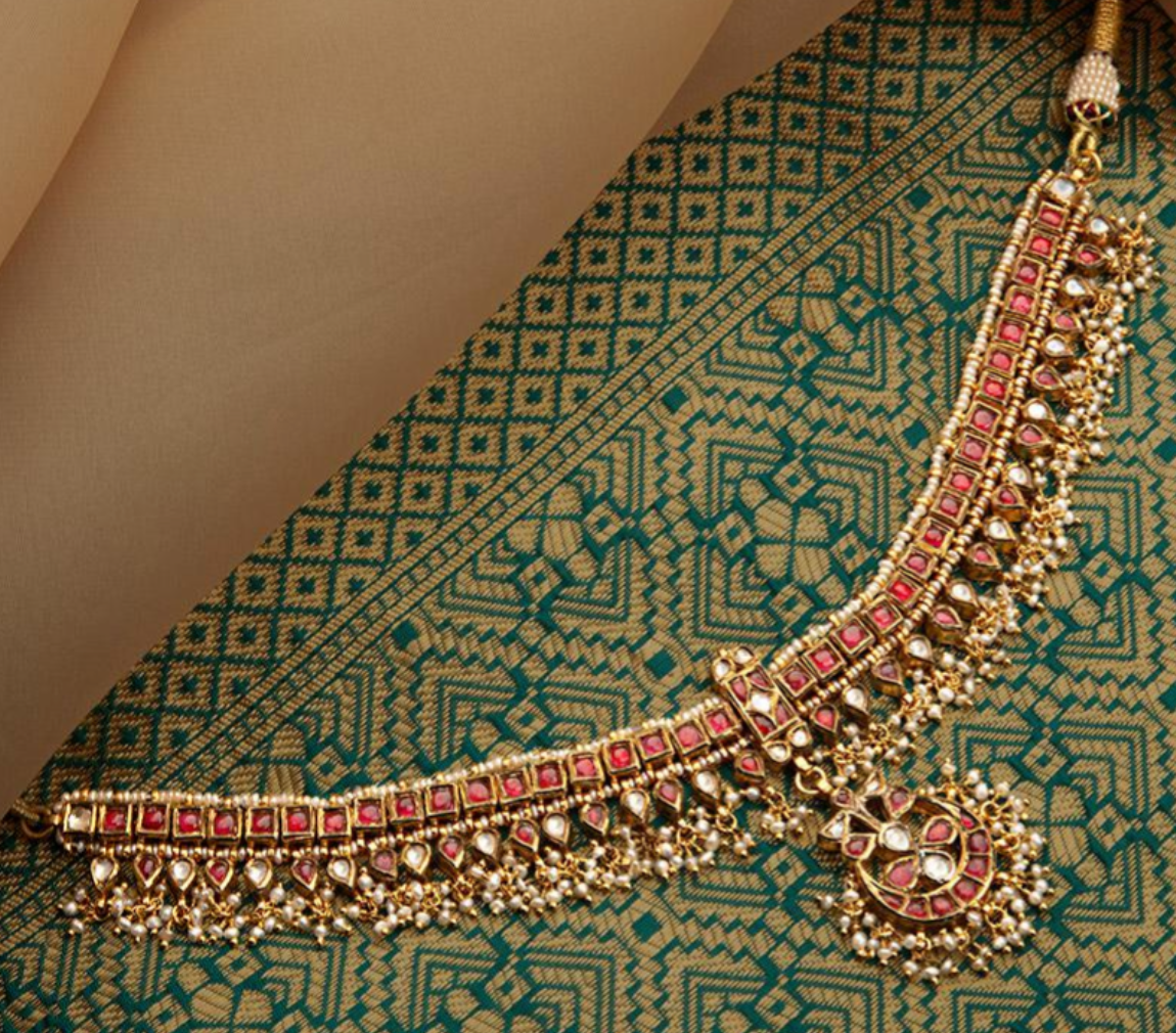 925 Silver Kilol Surya Chandra Necklace - Amrrutam