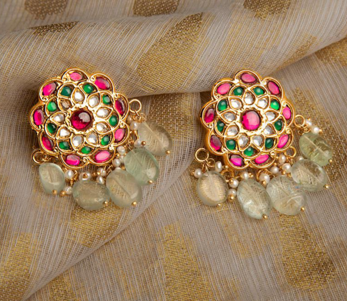925 Silver Zera Floral Drop Earring - Amrrutam