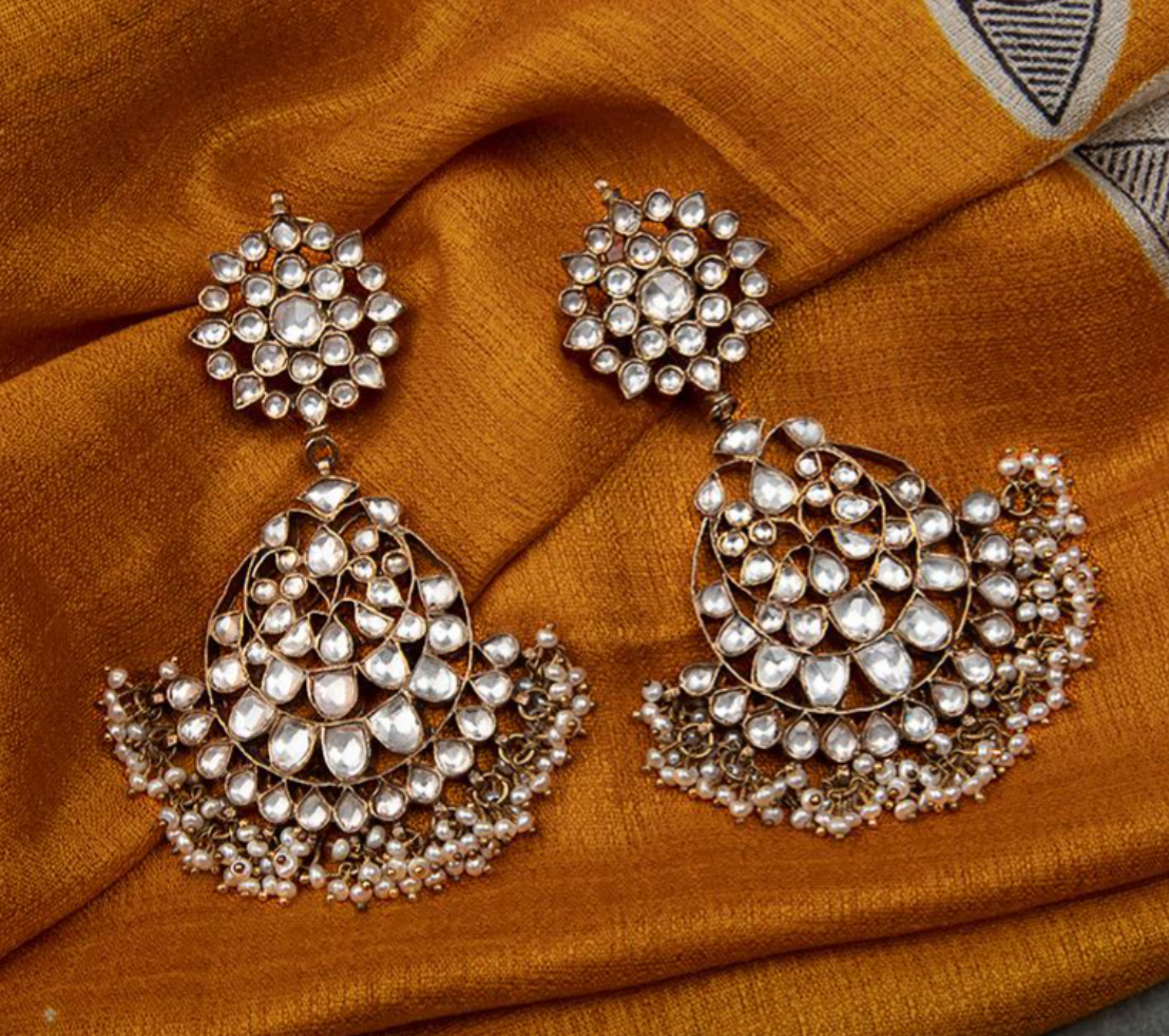 925 Silver Surya Chandra Chandbali Earring - Amrrutam
