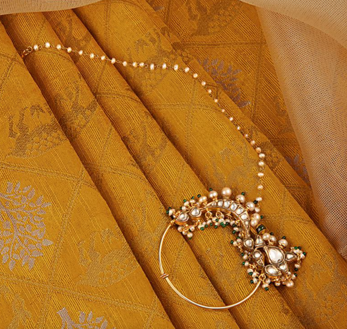 925 Silver Farsina Bridal Nath - Amrrutam