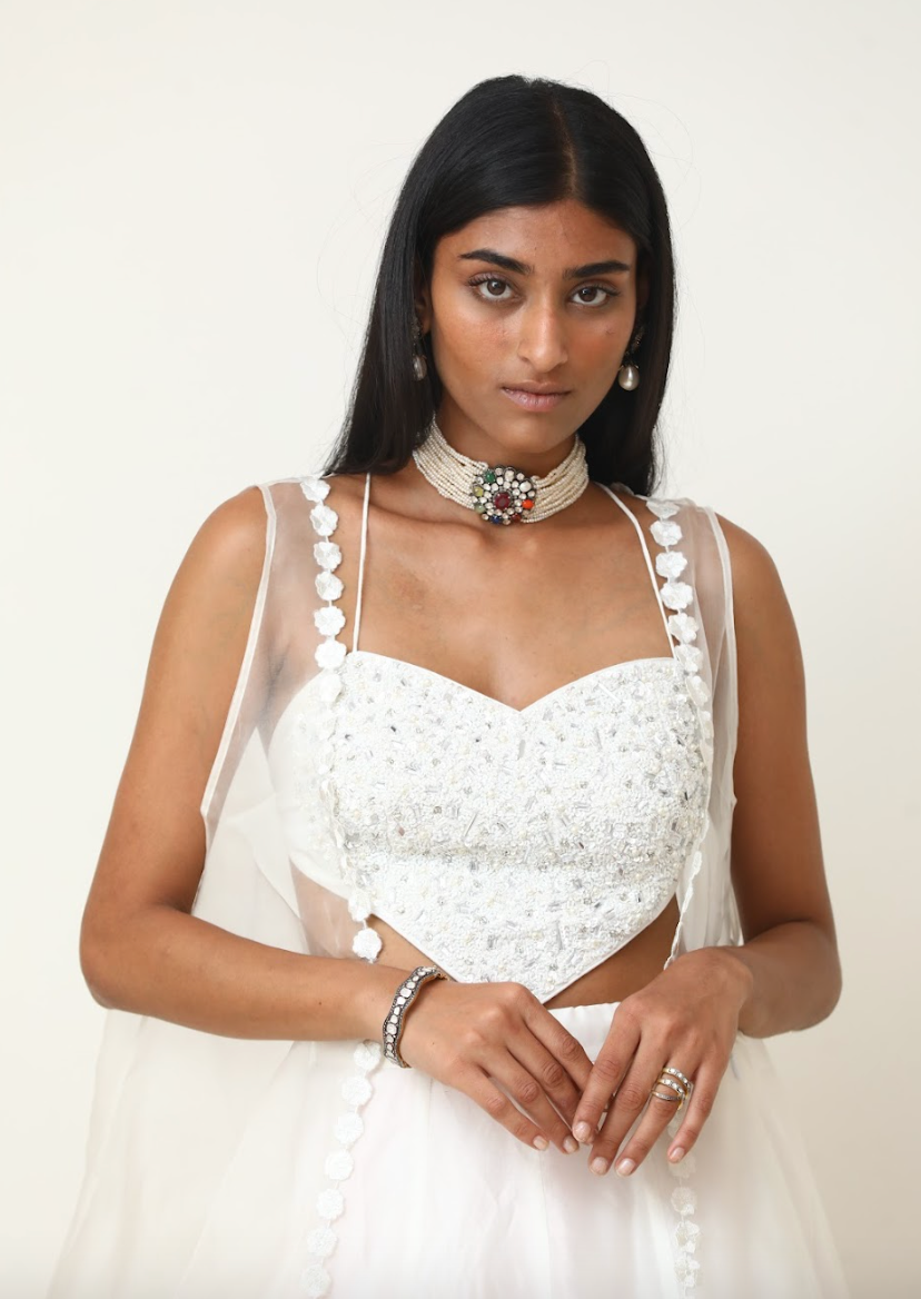 925 Silver Vintage Navratan Choker Necklace - Amrrutam