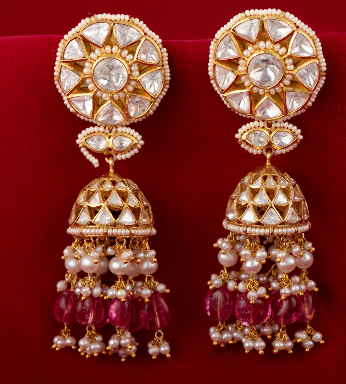 925 Silver Banshara Polki Necklace Set - Amrrutam