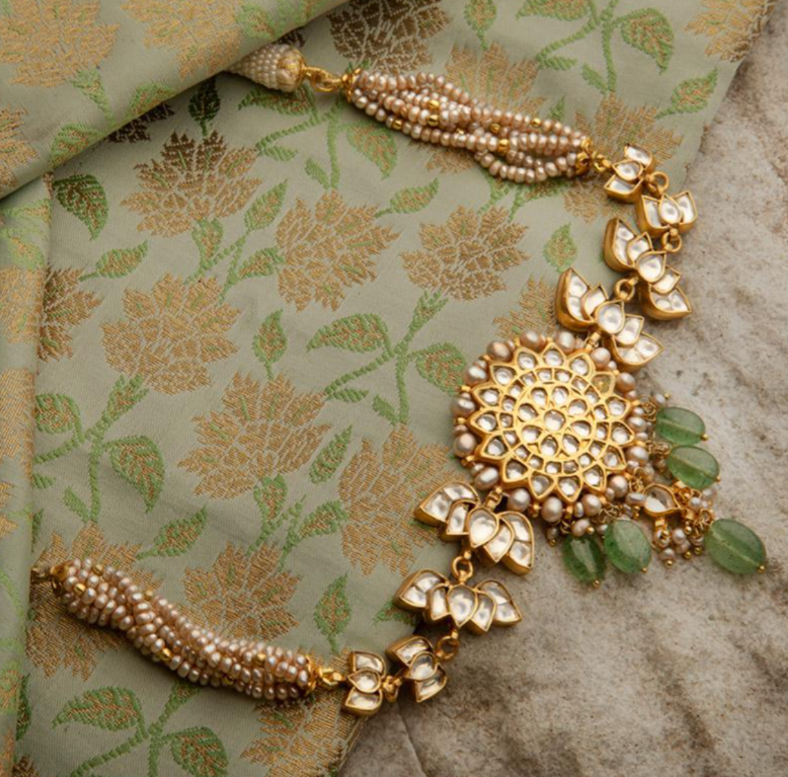 925 Silver Berai Surya Chandra Choker Necklace - Amrrutam