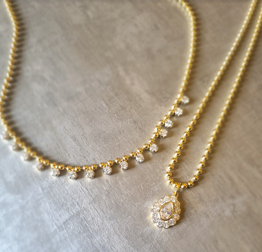 925 Silver 2 Layer CZ Chain - Amrrutam