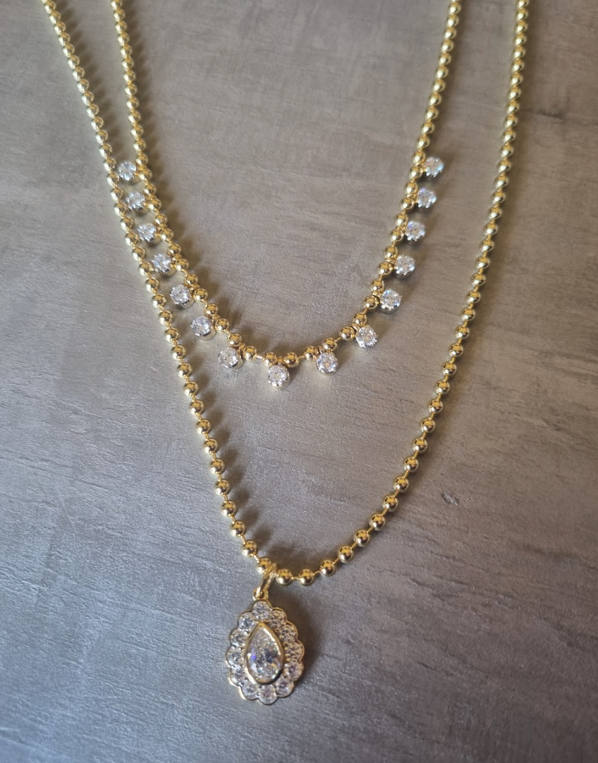 925 Silver 2 Layer CZ Chain - Amrrutam
