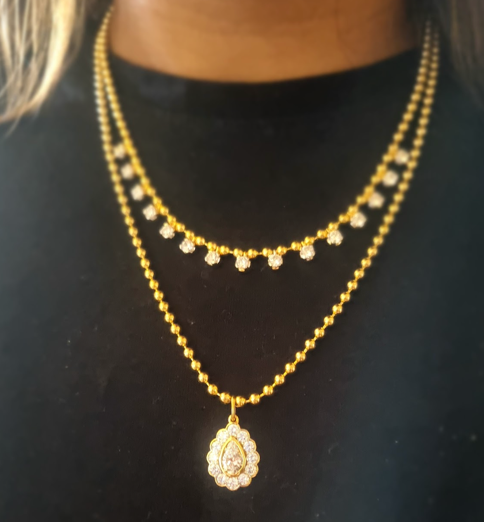925 Silver 2 Layer CZ Chain - Amrrutam