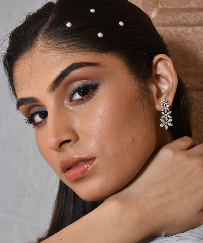 925 Silver Chandelier Floral Drop Earrings - Amrrutam