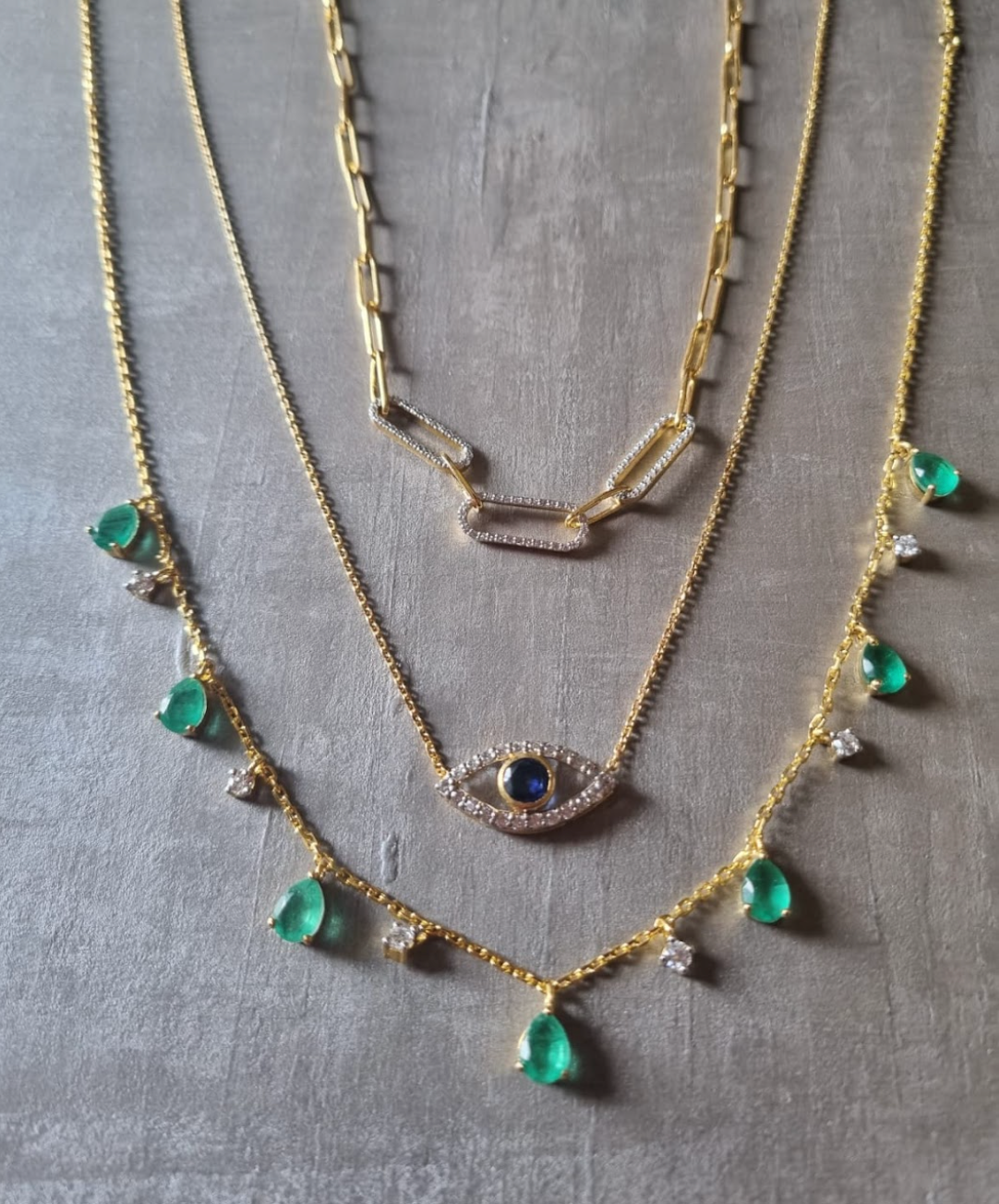 925 Silver Kerry 3 layer Necklace - Amrrutam Jewellery