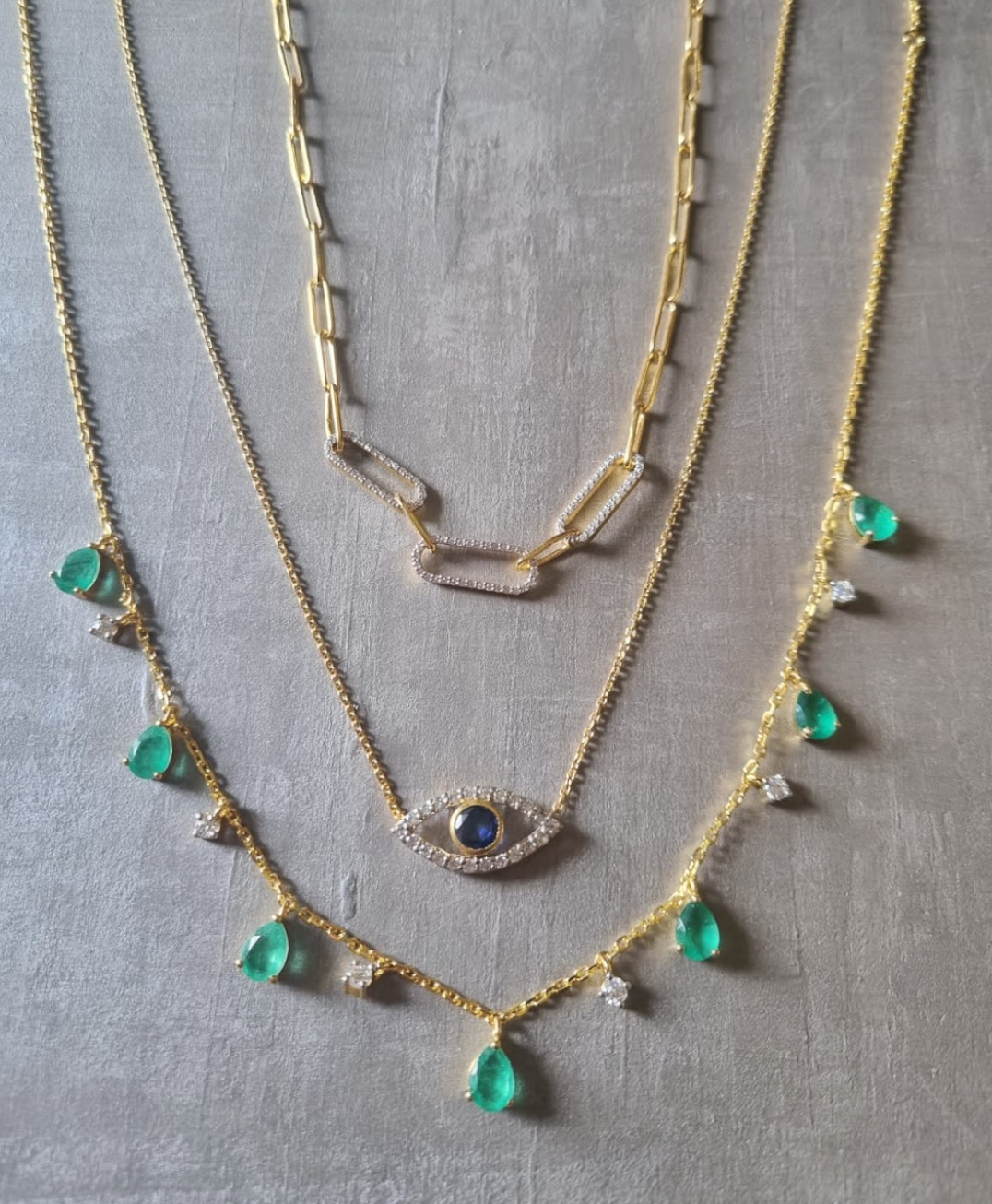 925 Silver Kerry 3 layer Necklace - Amrrutam Jewellery