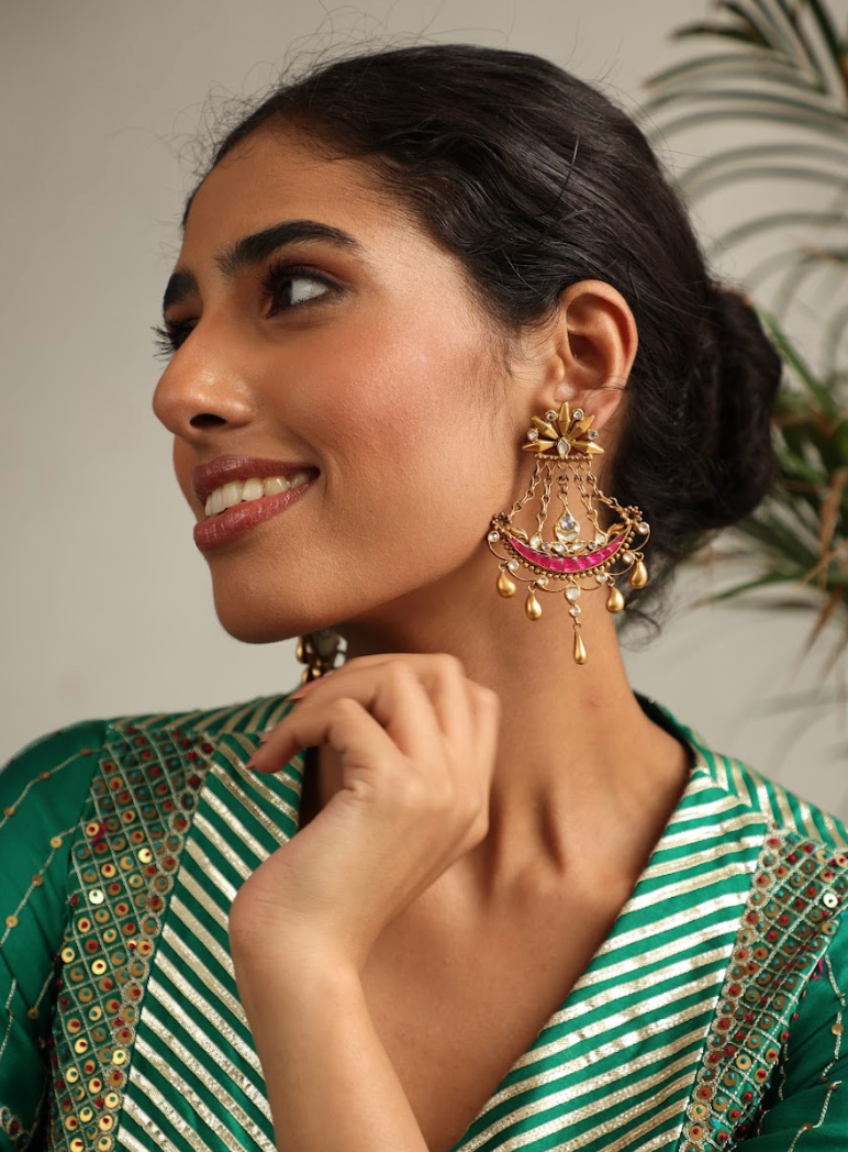 925 Silver Bavara Samyuktha Earrings - Amrrutam