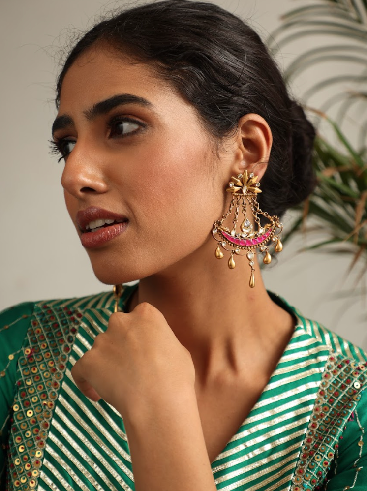 925 Silver Bavara Samyuktha Earrings - Amrrutam