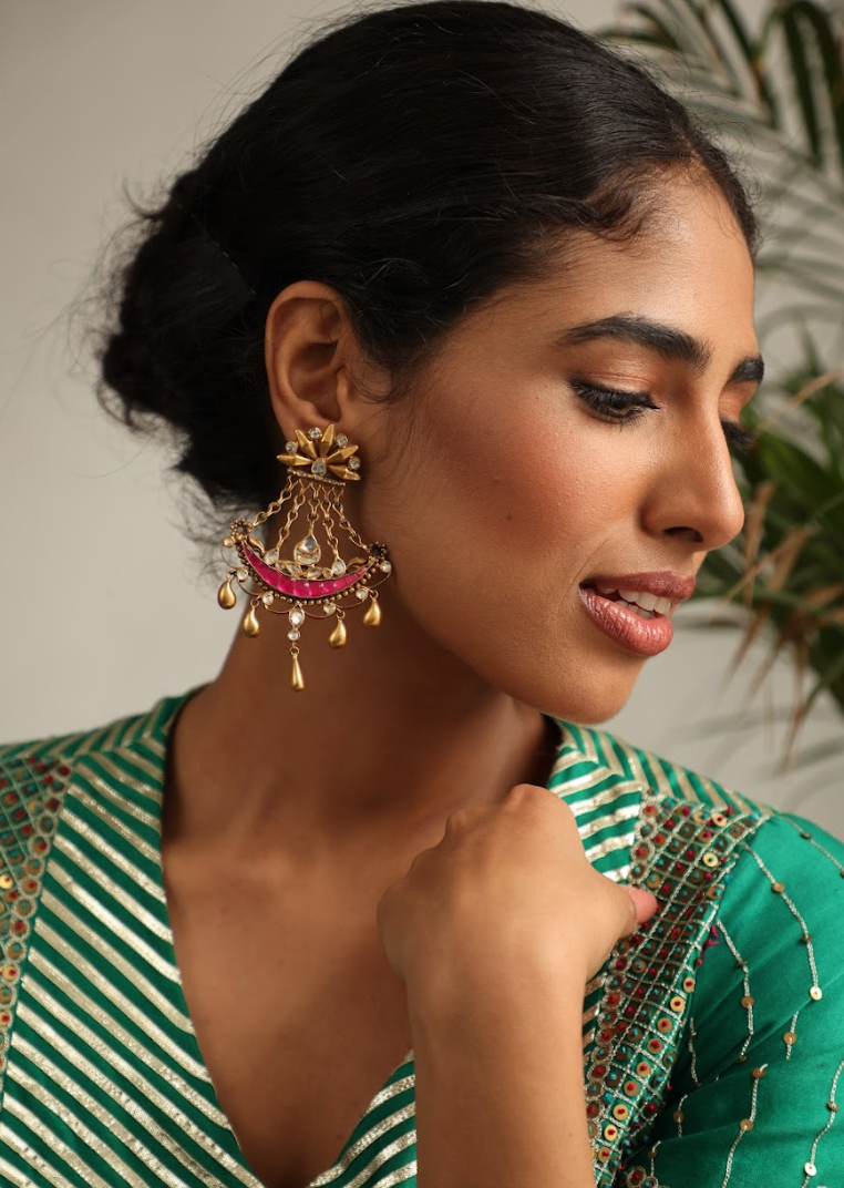 925 Silver Bavara Samyuktha Earrings - Amrrutam