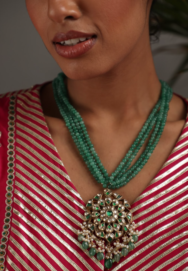 925 Silver Bavara Vaidehi Long Necklace - Amrrutam