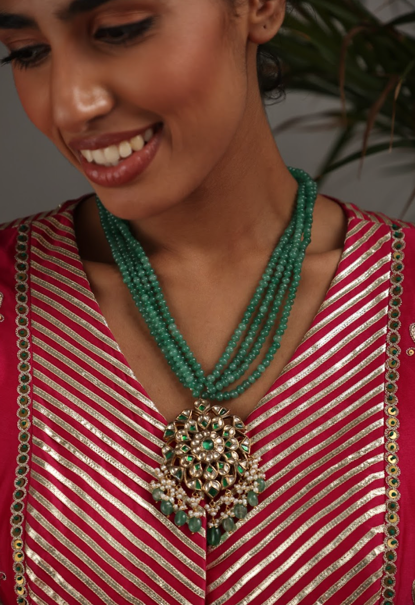 925 Silver Bavara Vaidehi Long Necklace - Amrrutam