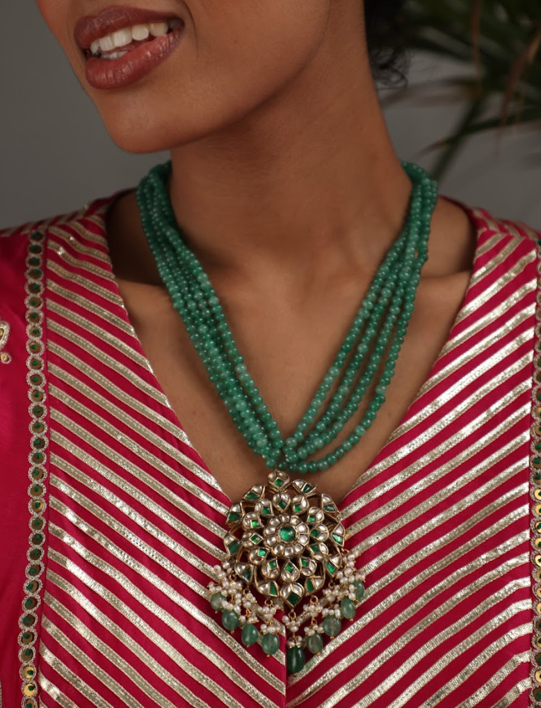 925 Silver Bavara Vaidehi Long Necklace - Amrrutam