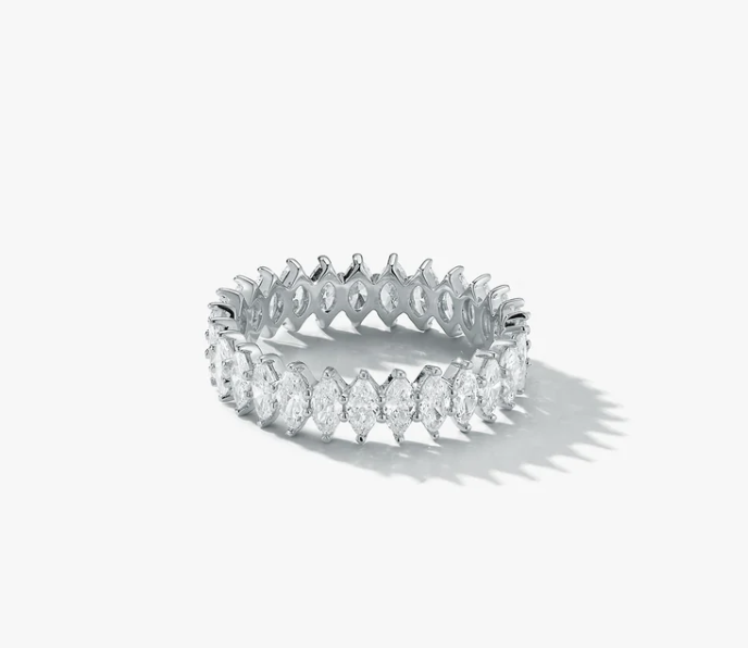 14K Gold Marquise Eternity Diamond Ring - Amrrutam