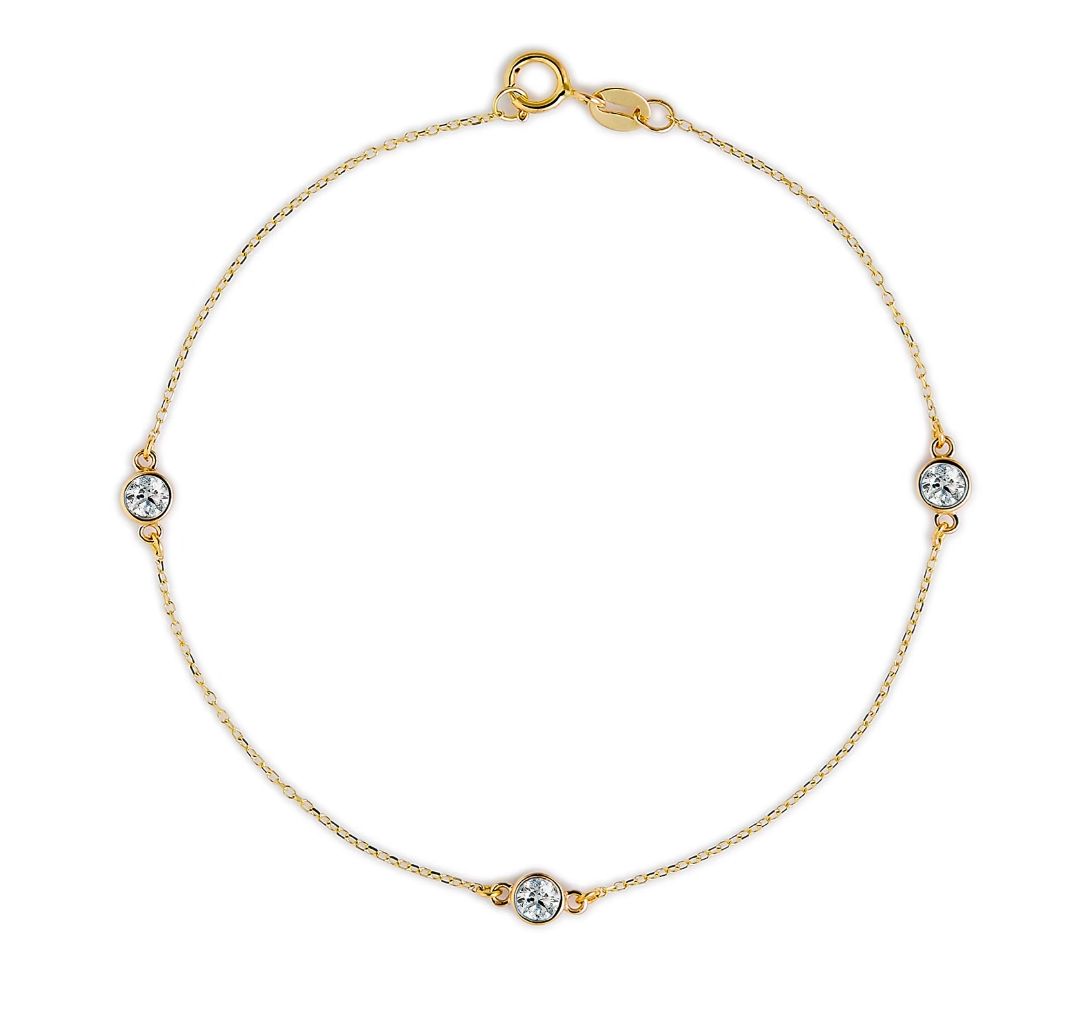 14K Gold Sierra Lab Diamond Delicate Bracelet - Amrrutam