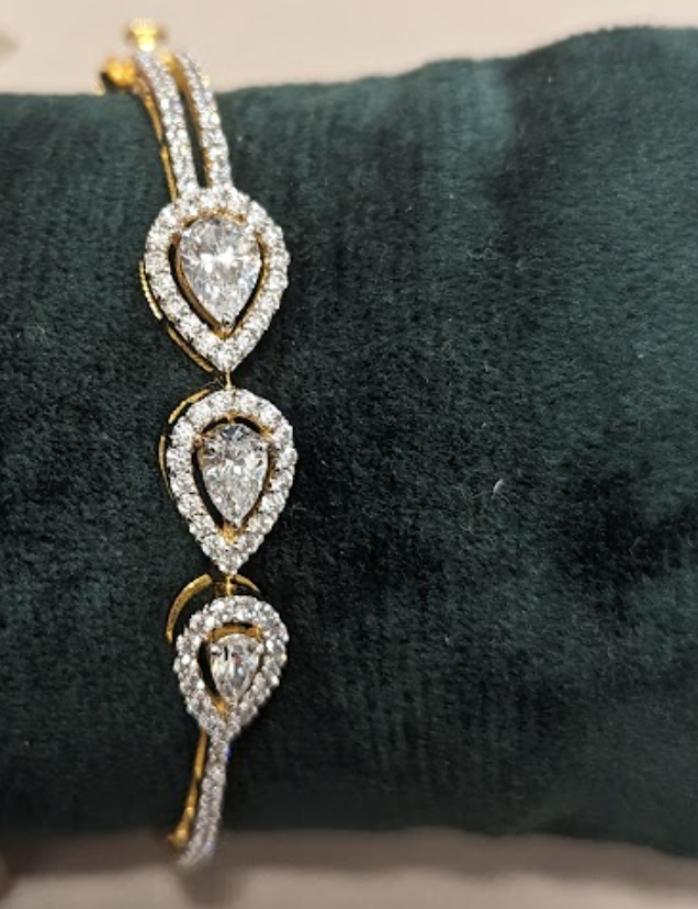 925 Silver Hira Cocktail Swarovski Bracelet - Amrrutam Jewellery