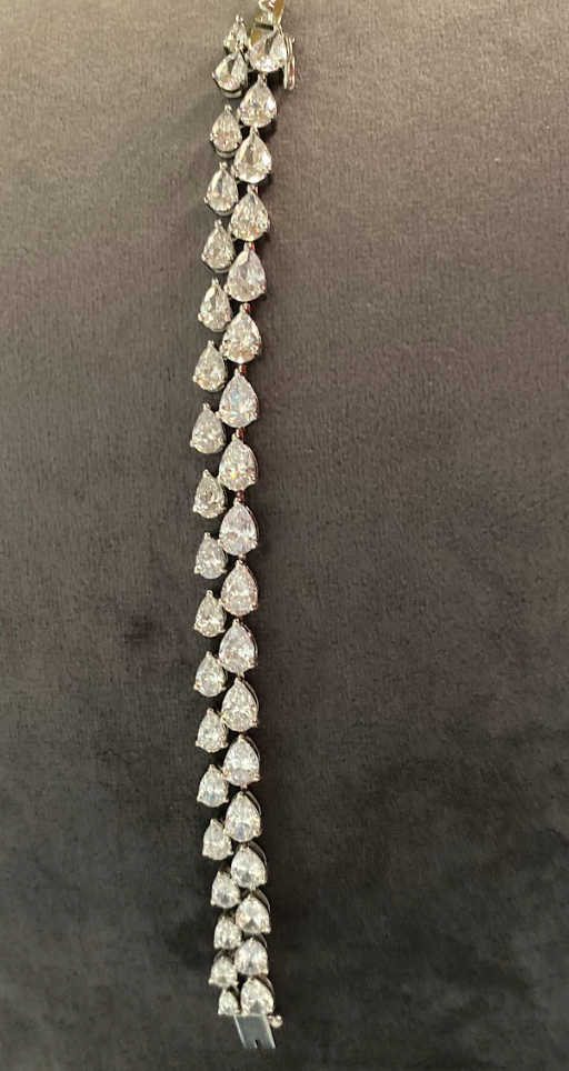 925 Silver Swarovski Princess Bracelet - Amrrutam Jewellery