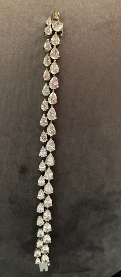925 Silver Swarovski Princess Bracelet - Amrrutam Jewellery