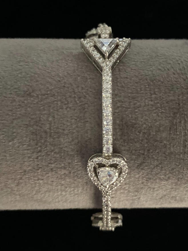 925 Silver Swarovski Veronica Bangle - Amrrutam Jewellery