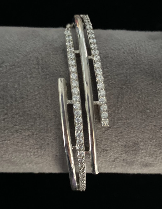 925 Silver Swarovski Debbie Bangle - Amrrutam Jewellery