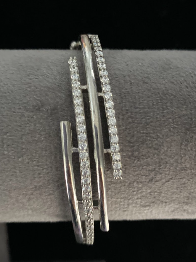 925 Silver Swarovski Debbie Bangle - Amrrutam Jewellery