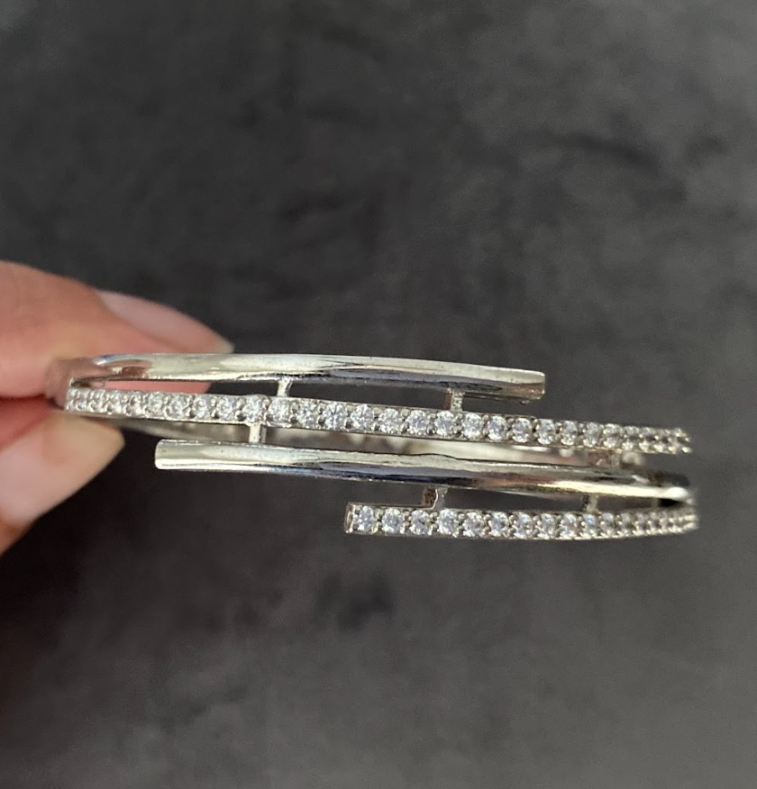 925 Silver Swarovski Debbie Bangle - Amrrutam Jewellery