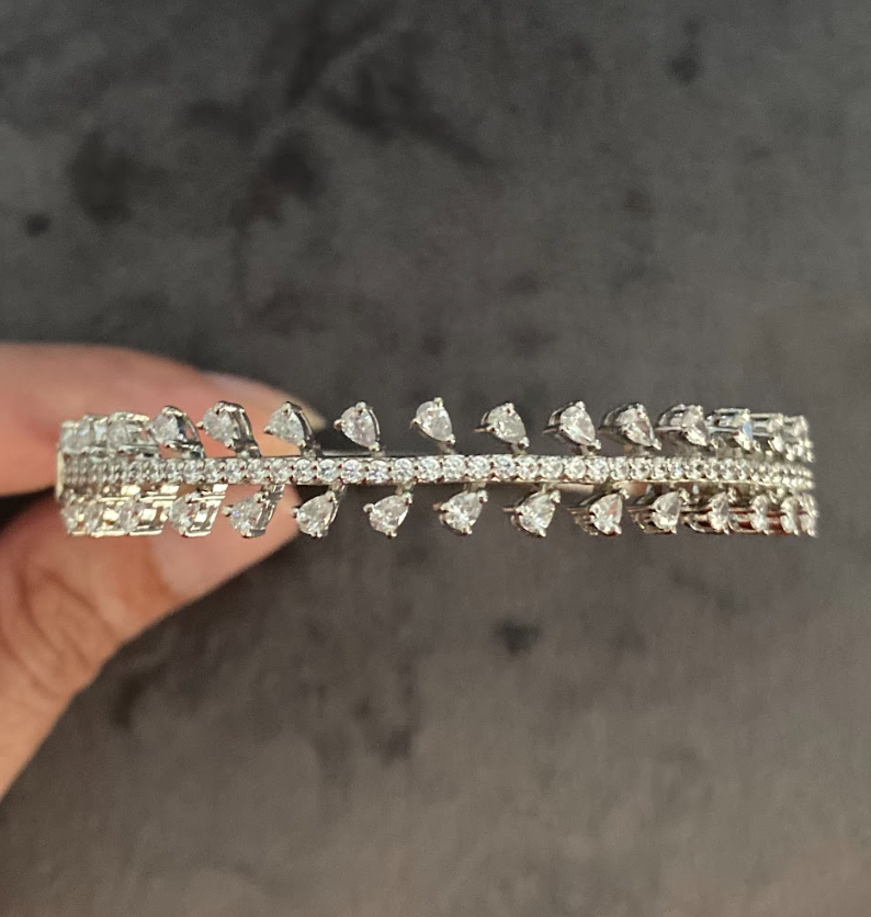 925 Silver Swarovski Angela Bangle - Amrrutam Jewellery