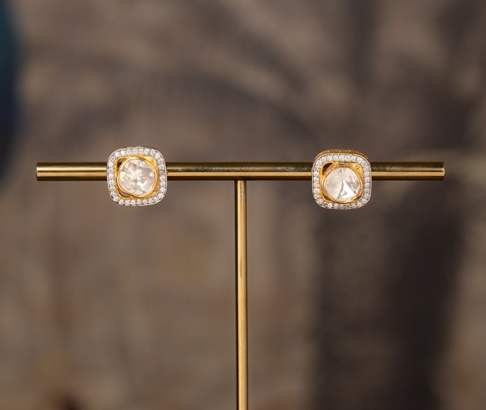 925 Silver Maya Polki Pendant Set - Amrrutam Jewellery