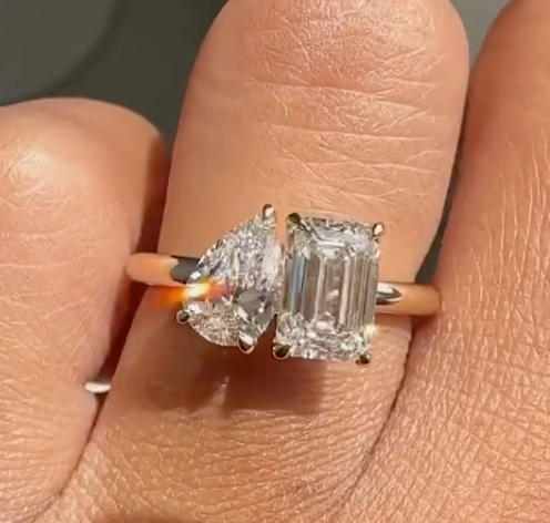 14K Gold Zoia Toi Et Moi Lab Diamond Ring - Amrrutam Jewellery