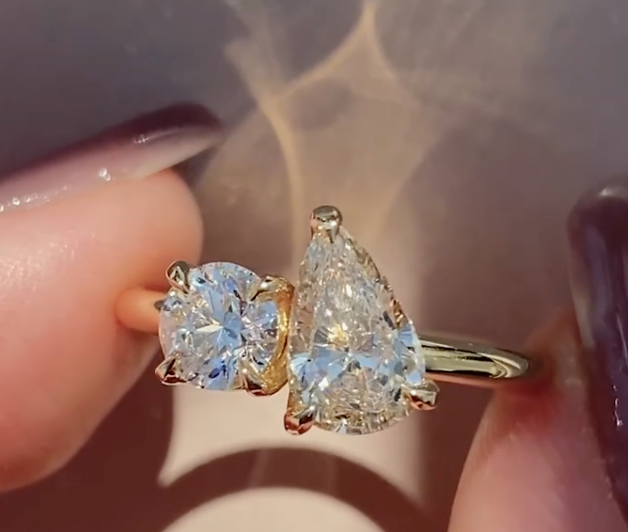 14K Gold Noah Toi Et Moi Lab Diamond Ring - Amrrutam Jewellery