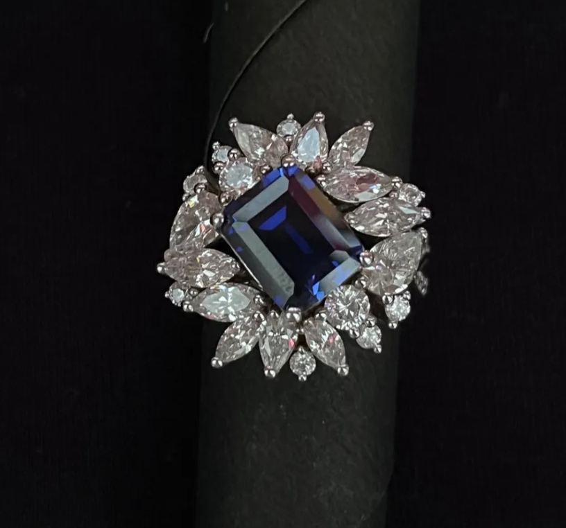 925 Silver Assorted Solitaire Sapphire CZ Ring - Amrrutam Jewellery