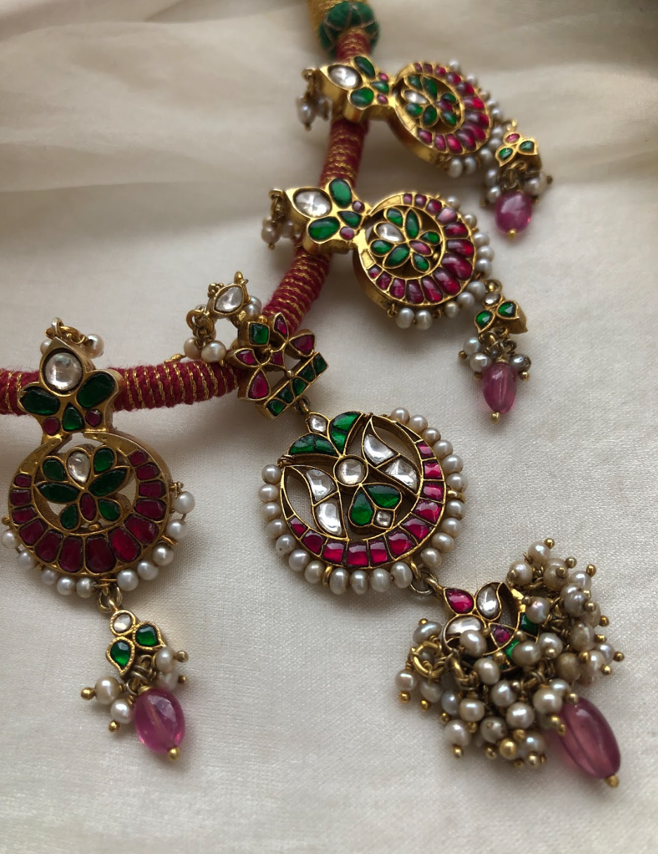925 Silver Trithya Kundan Necklace - Amrrutam Jewellery