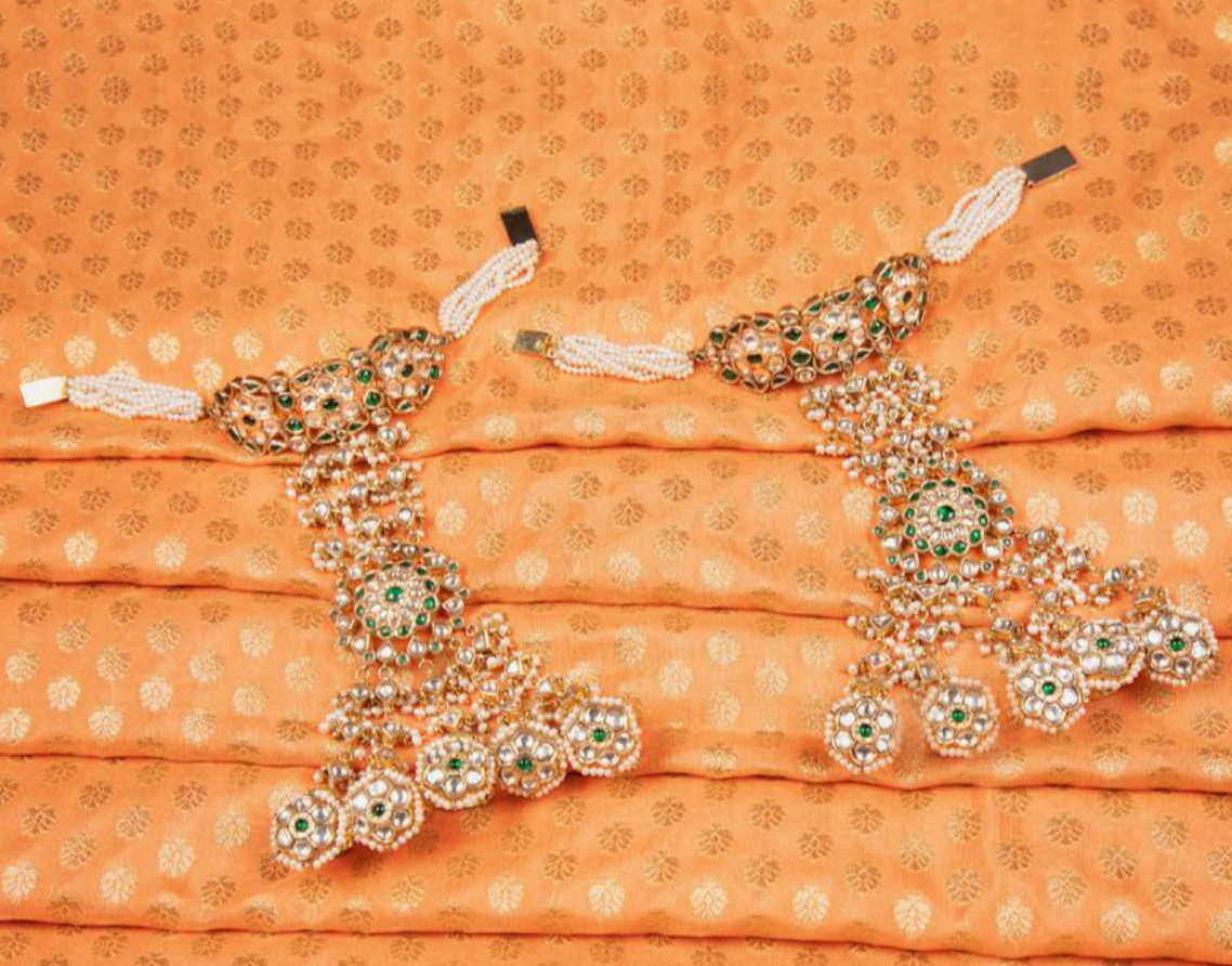 925 Silver Kohar Bridal Polki Hathphool Set - Amrrutam Jewellery