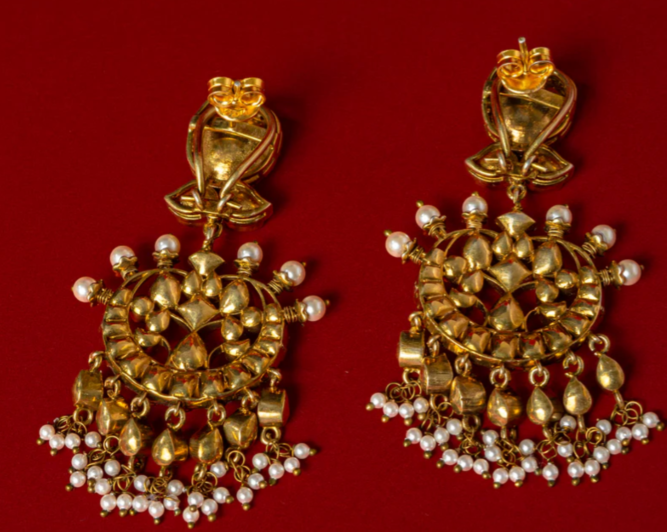 925 Silver Simaya Polki Chandbali Earrings - Amrrutam Jewellery