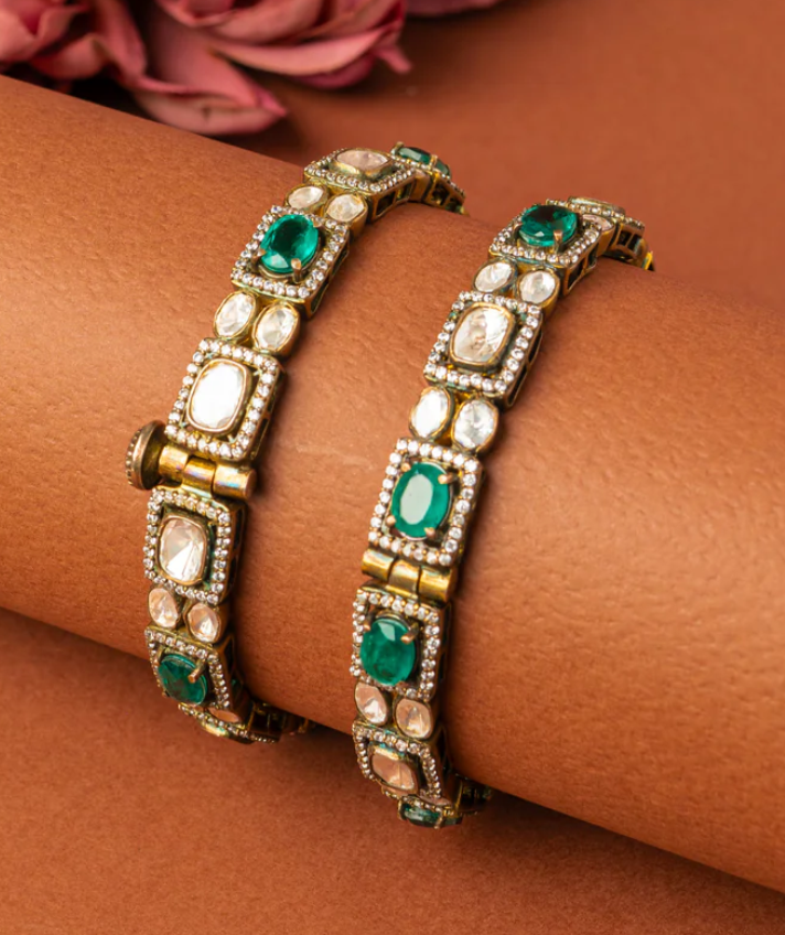 925 Silver Victorian Diksha Bangle Set - Amrrutam Jewellery