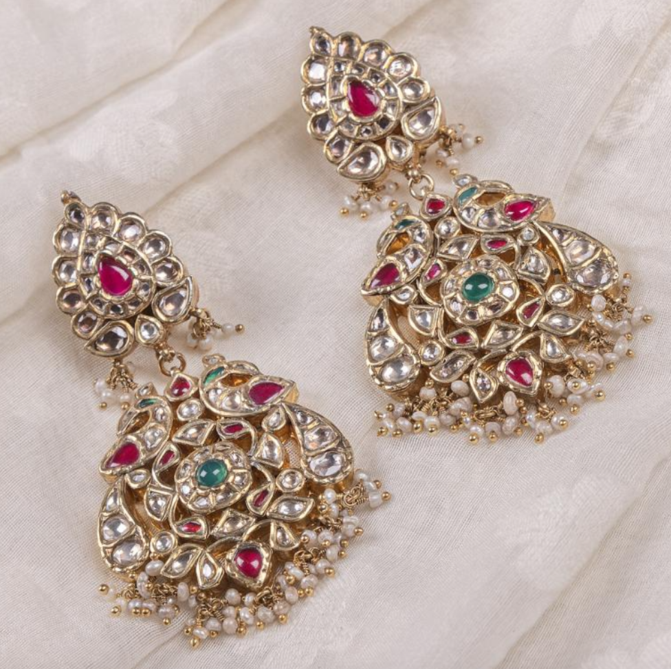 925 Silver Ragini Kundan Rani Haar Necklace Set - Amrrutam Jewellery