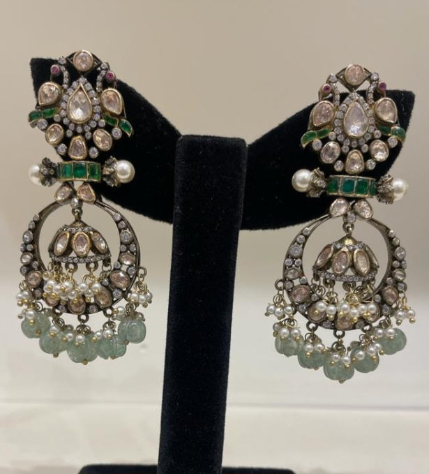 925 Silver Trisha Polki Earring - Amrrutam