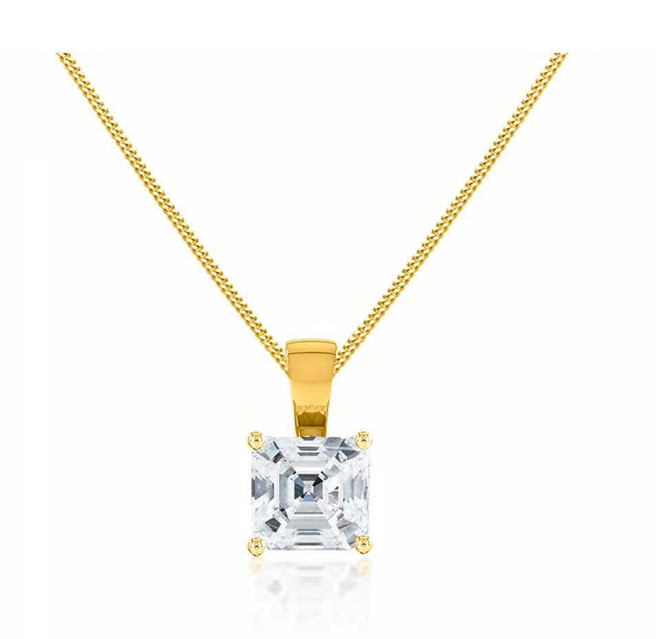 14K Gold Graffiti Lab Diamond Solitaire Pendant Necklace - Amrrutam Jewellery
