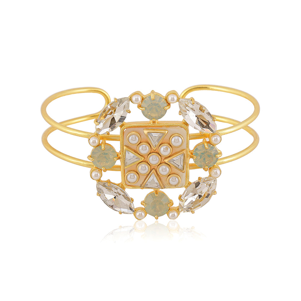 Suhaaya Modern Swarovski Cuff - Amrrutam
