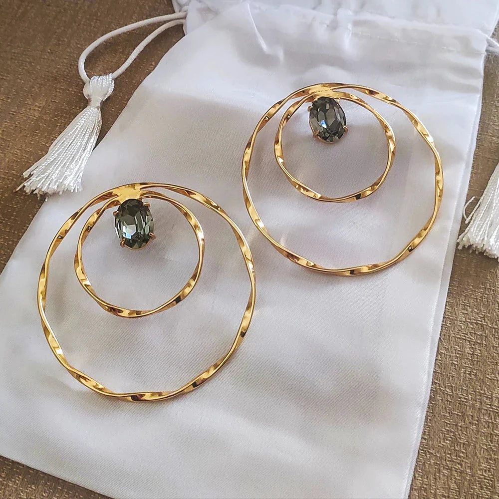 designer hoop earring designs in gold for female