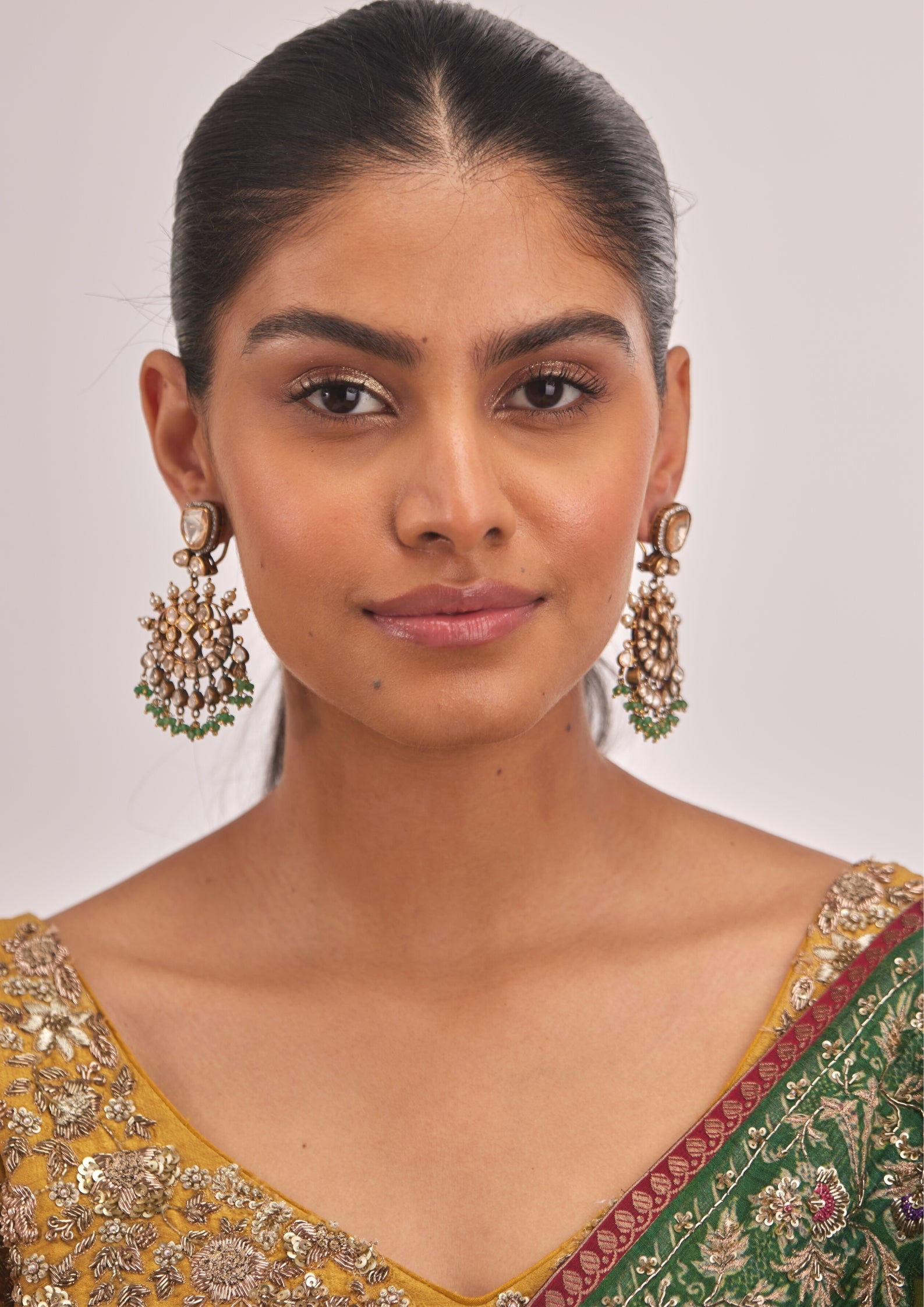 925 Silver Manza Surya Chandra Chandbali Earring - Amrrutam