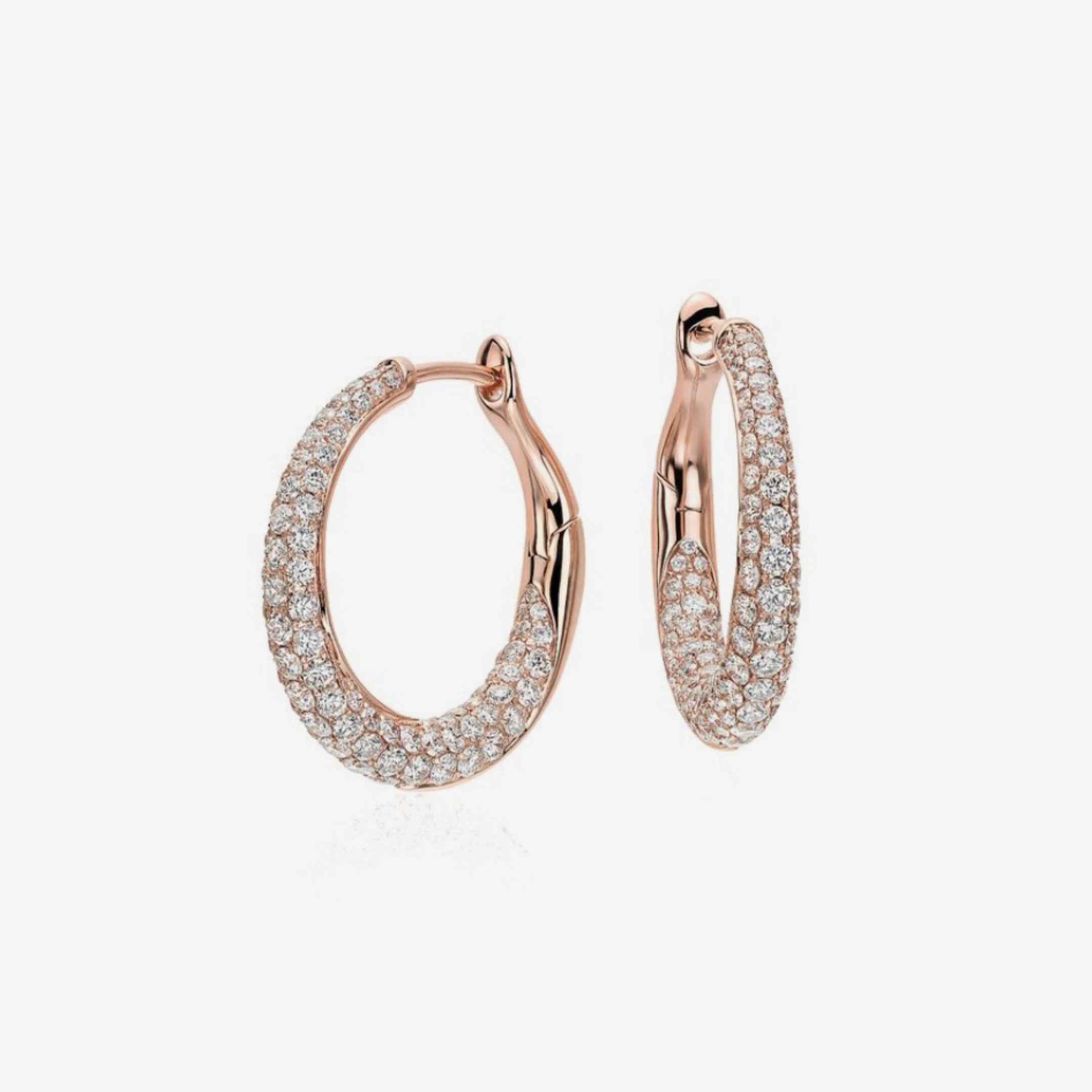 Studded Medium Hoop Earrings in 92.5 Silver - Amrrutam