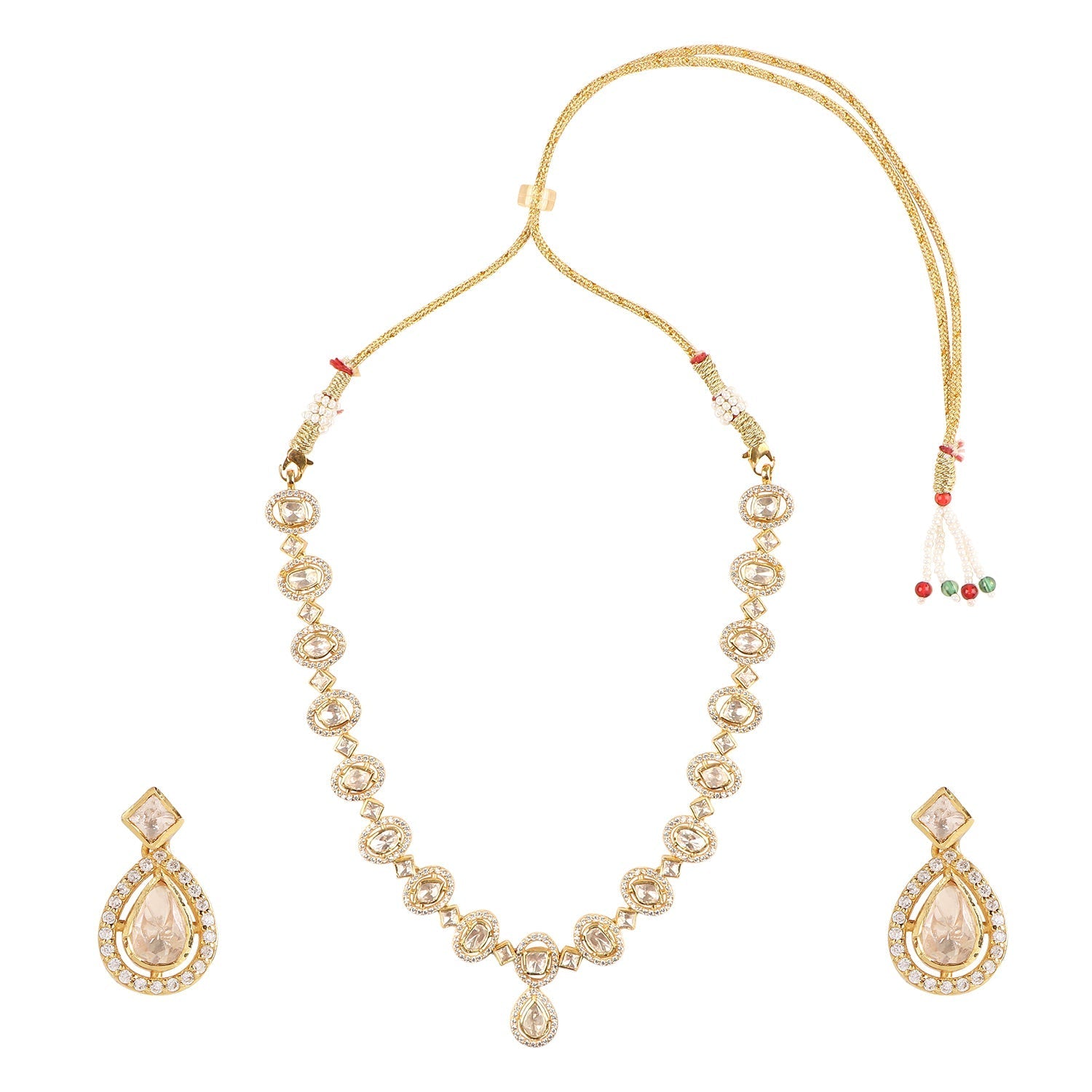 Moissanite Polki Necklace set - Amrrutam