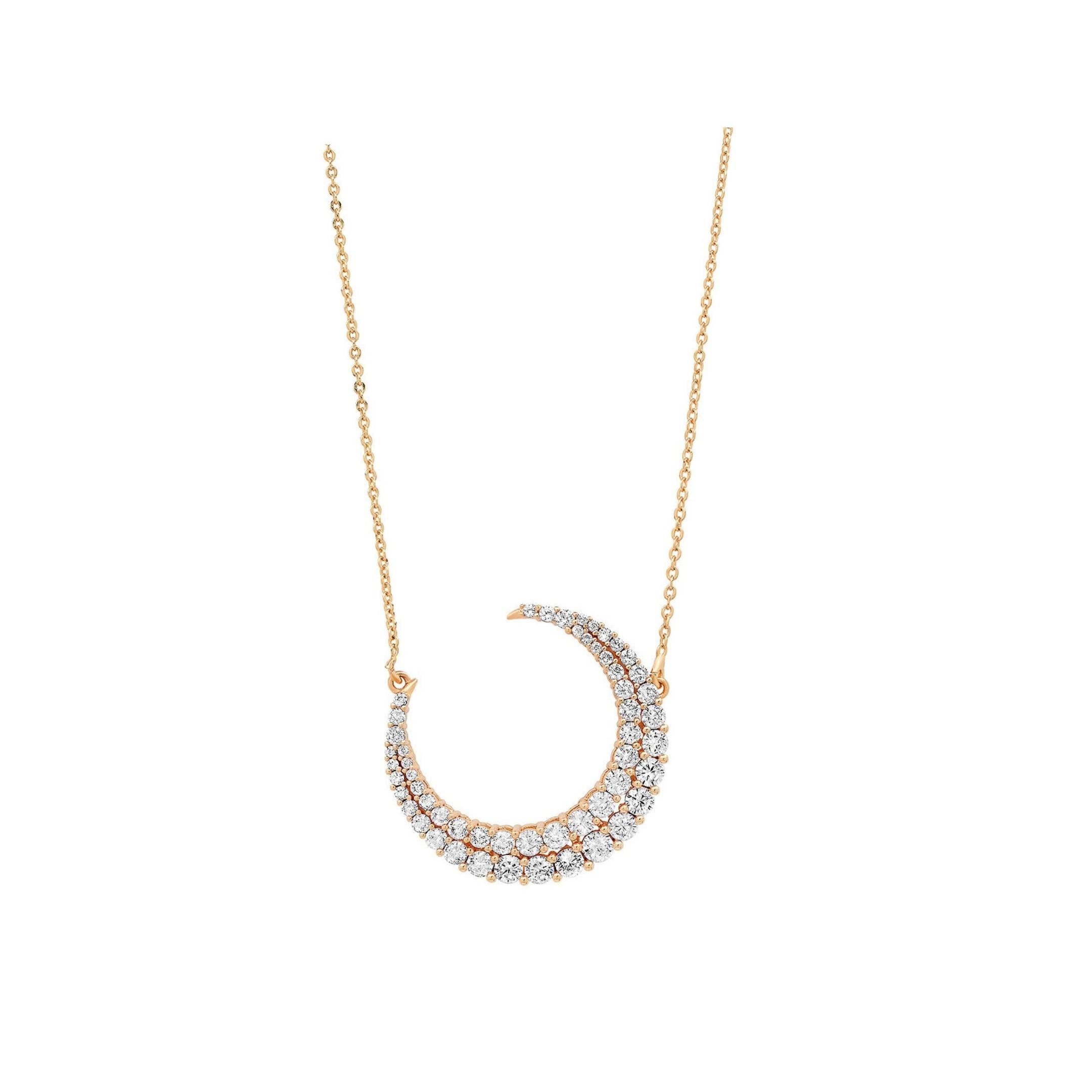 Crescent Necklace in 92.5 Silver - Amrrutam