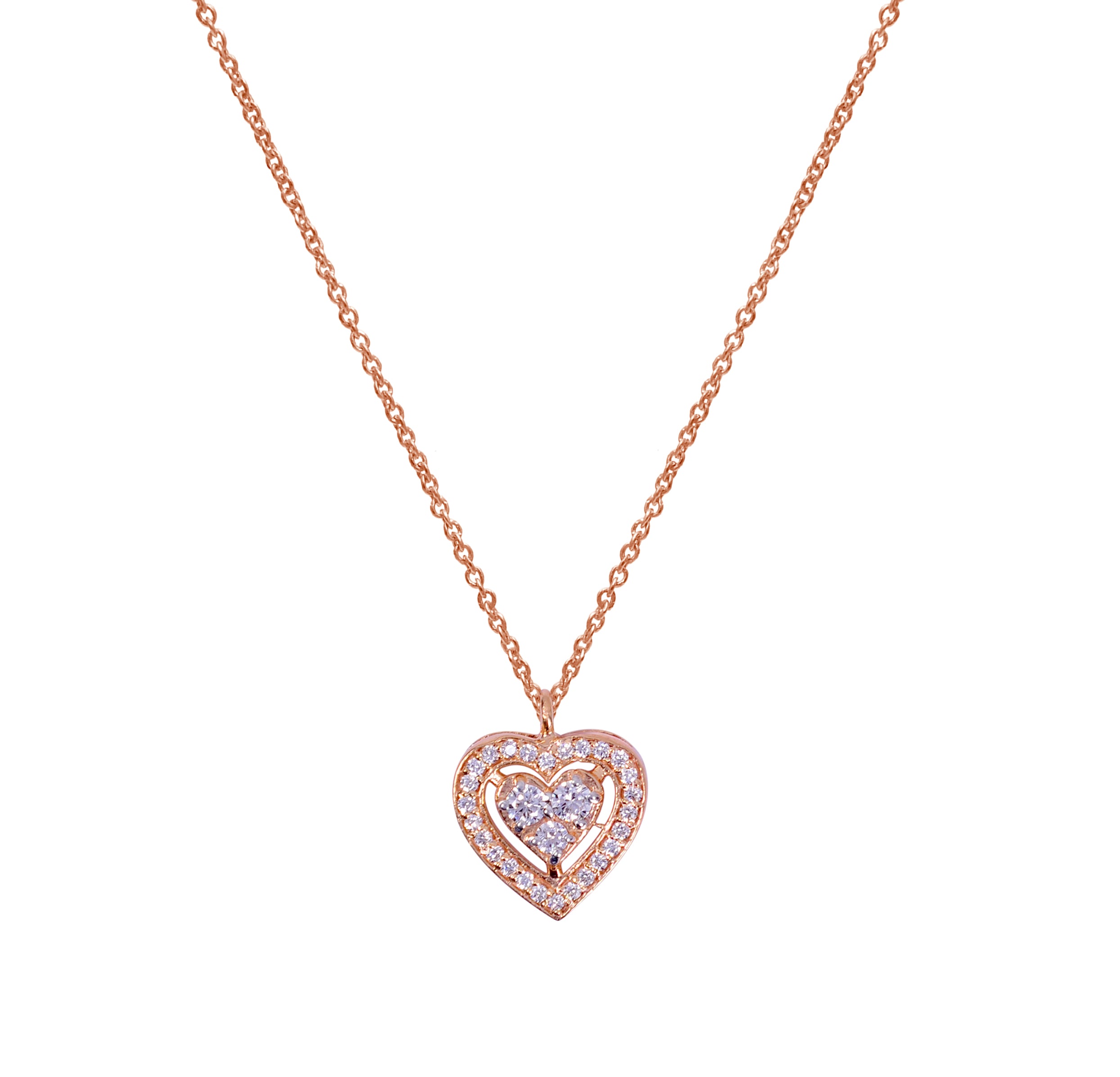 925 Silver Heart Pendant Necklace - Amrrutam
