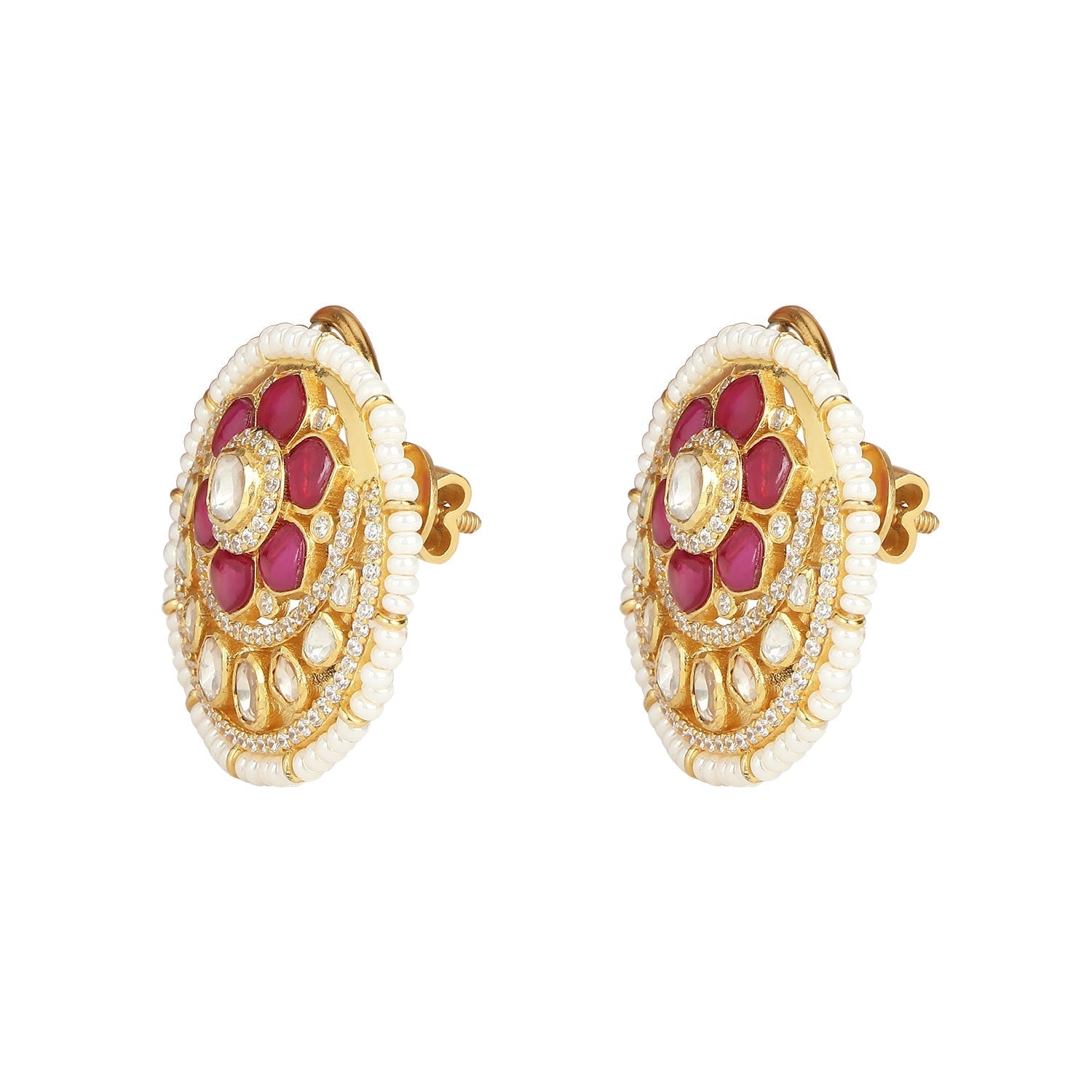 Moissanite Polki Ruby Tops - Amrrutam
