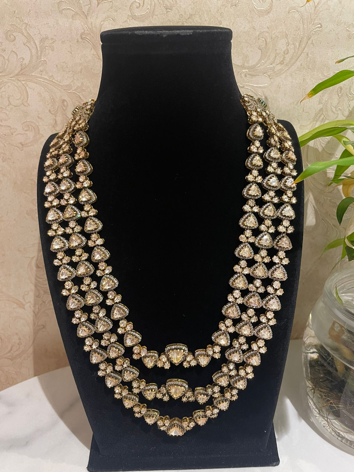 925 Silver Varsada Victorian Bridal Necklace - Amrrutam 