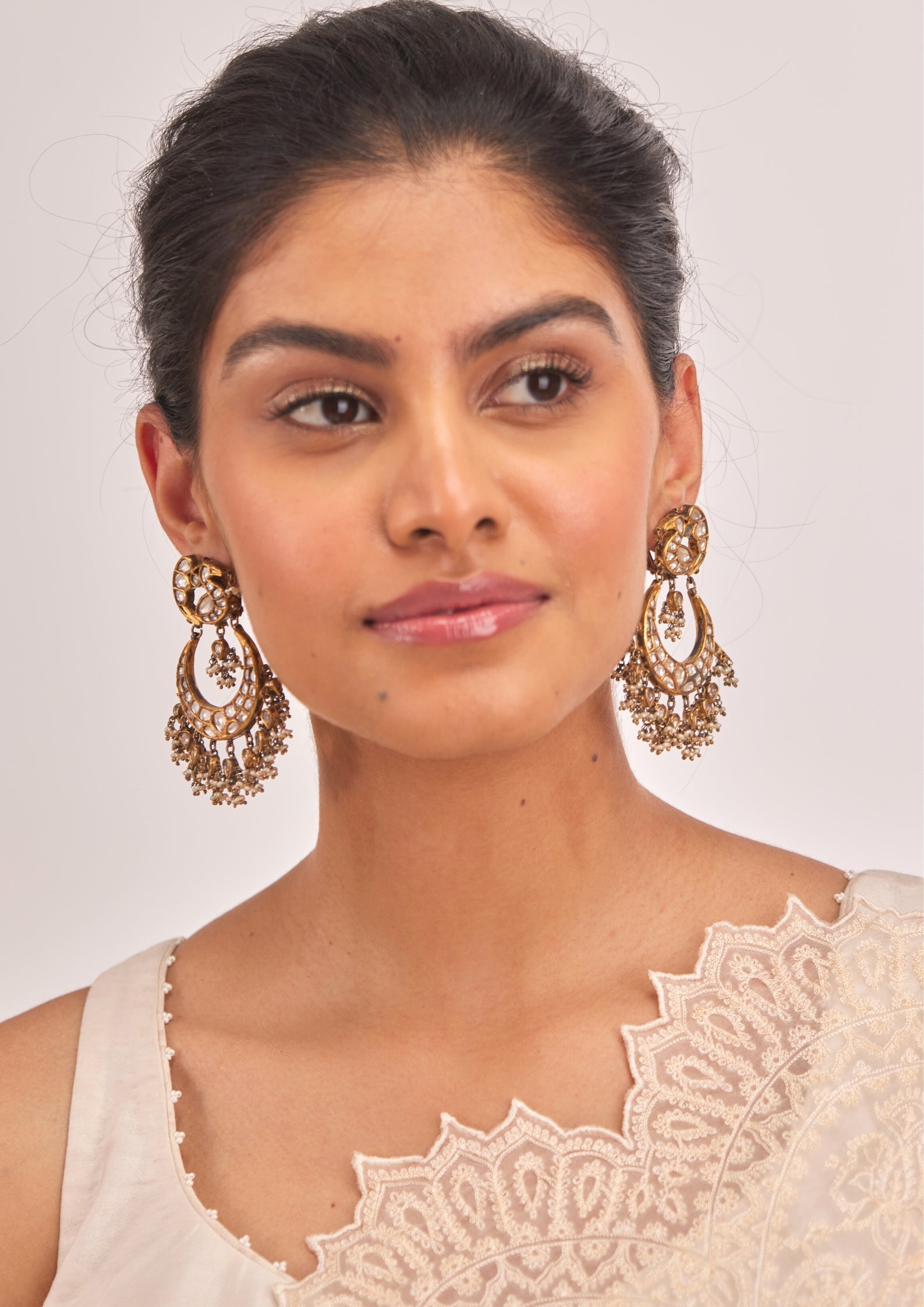 925 Silver Asumsa Peacock Chandbali Earring - Amrrutam